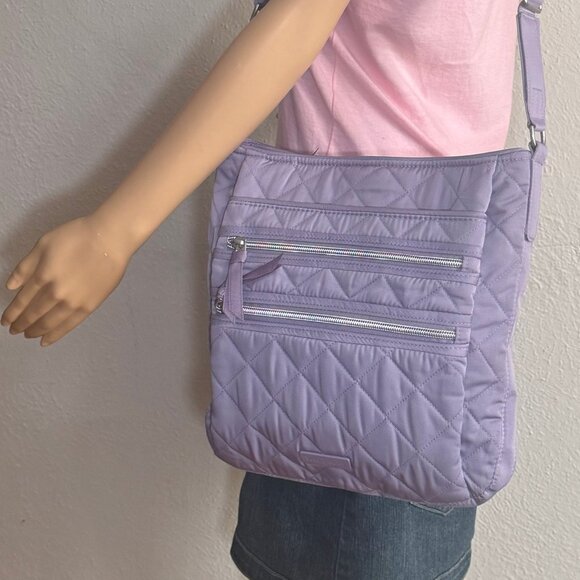 Vera Bradlley Triple Zip Hipster in Performance Twill Lavender Sky - Picture 4 of 11